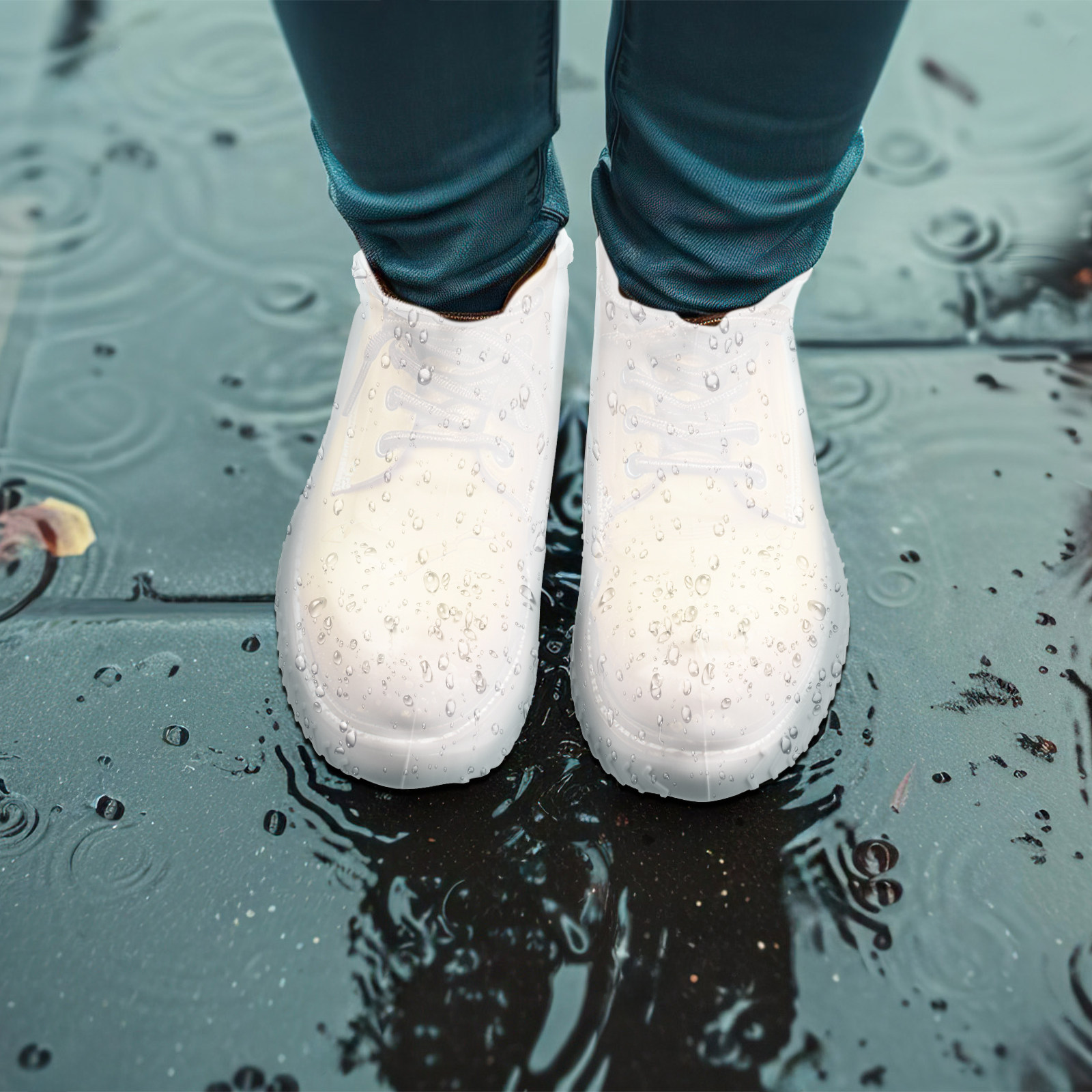2 Pairs White L Size Waterproo - Sneaker Protector 评论和价格